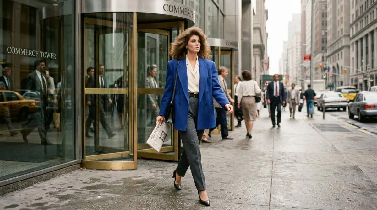 1980s Power Dressing Blazer Shoulder Pads Big Hair