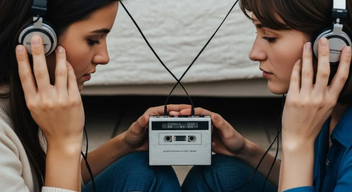 Twin Headphone Shared Music